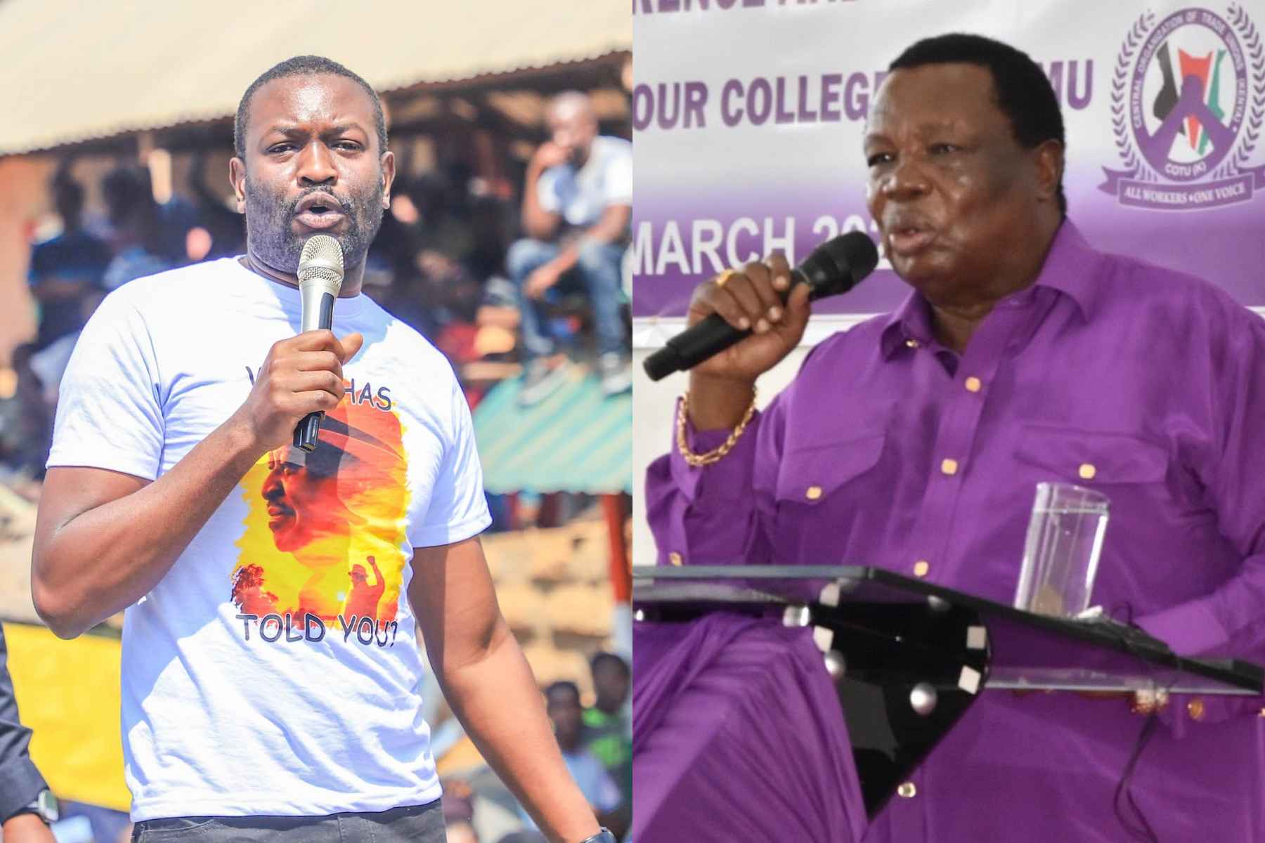 Collage photo of Edwin Sifuna and Francis Atwoli.